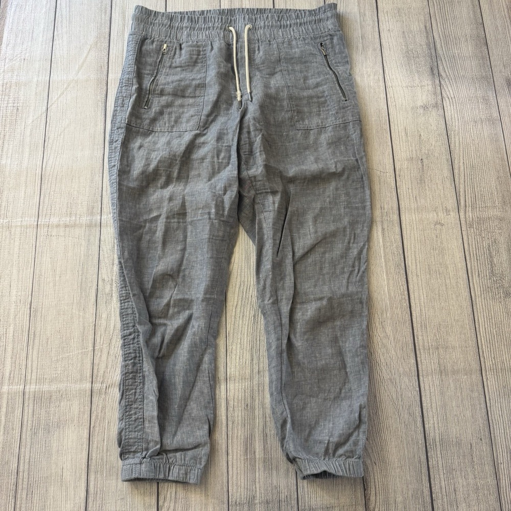 Athleta Womens Light Blue Cabo 100% Linen‎ Jogger Pants Size 10 Summer